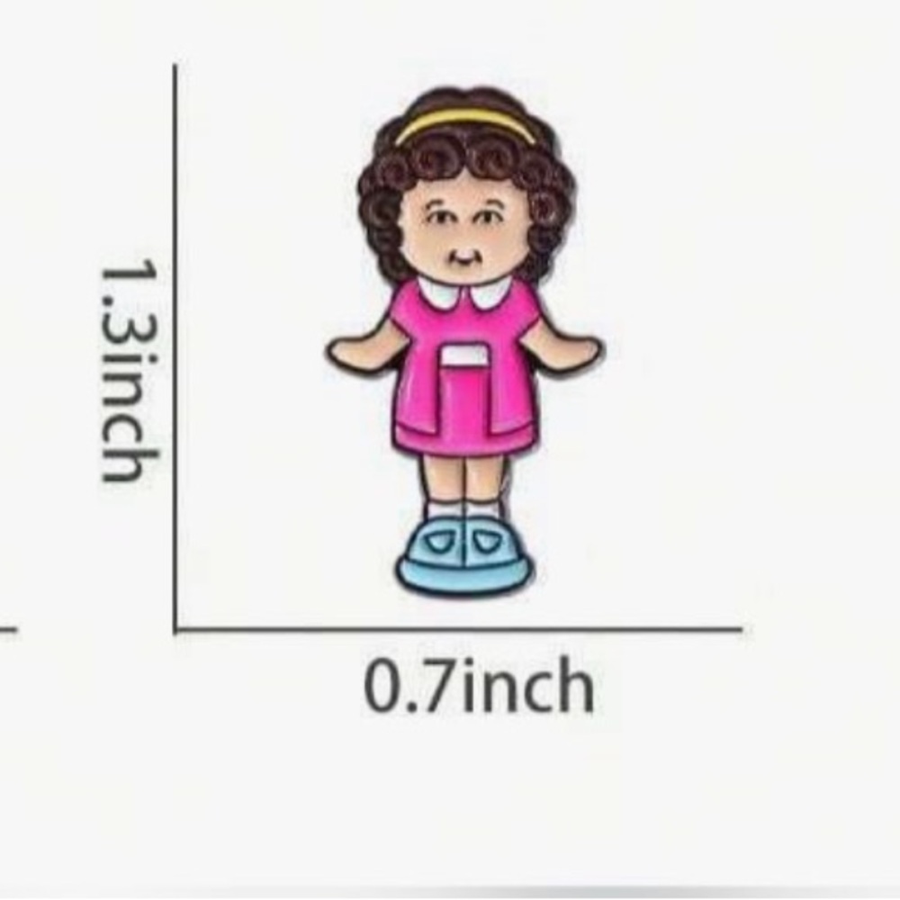 Brunette polly pocket enamel pin NEW - Picture 3 of 3